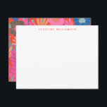 Colourful Red Boho Floral Personalised Stationery  Card<br><div class="desc">Colourful Red Boho Floral Stylish Personalised Stationery Note Card</div>