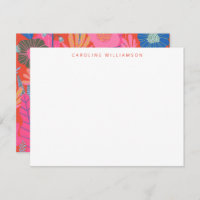 Colourful Red Boho Floral Personalised Stationery