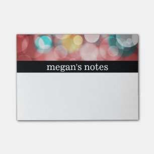 Colourful Red Bokeh Post-it Notes