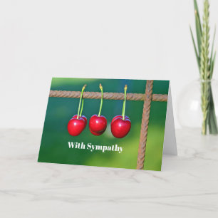 Colourful Red Cherries Fruit Photo Sympathy Card