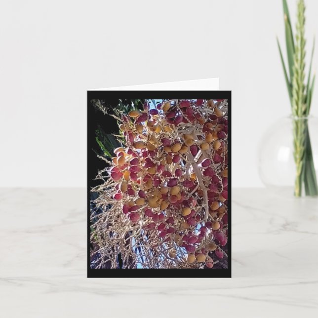 Colourful Red Dates Palm Tree Sticker  Card (Front)