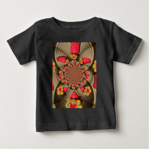 Colourful Red Delight: Strawberry Kaleidoscope Art Baby T-Shirt