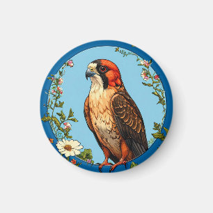 Colourful Red-footed falcon Bird Magnet