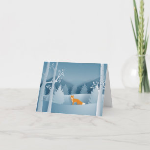 Colourful Red Fox in Winter Note Card