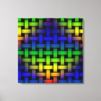Colourful Red Green Blue Diamond Weave Pattern Art