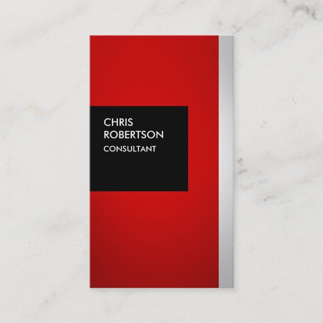 Colourful Red Grey Black Creative Business Card (Front)