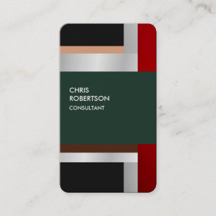 Colourful Red Grey Green Custom Business Card