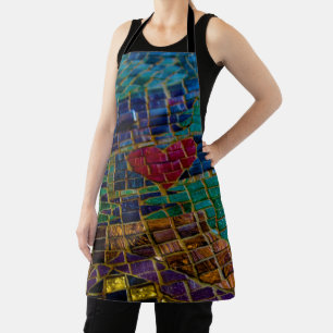 Colourful Red Heart Mosaic Apron