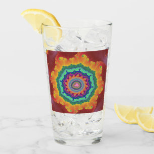 Colourful Red, Orange and Green Fractal Glass