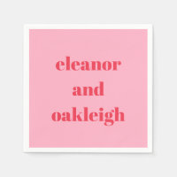 Colourful Red Pink Modern Simple Wedding Custom 