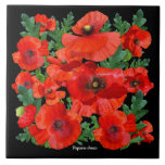 Colourful Red Poppies Tile<br><div class="desc">Gorgeous red poppies make a beautiful colourful tile.</div>