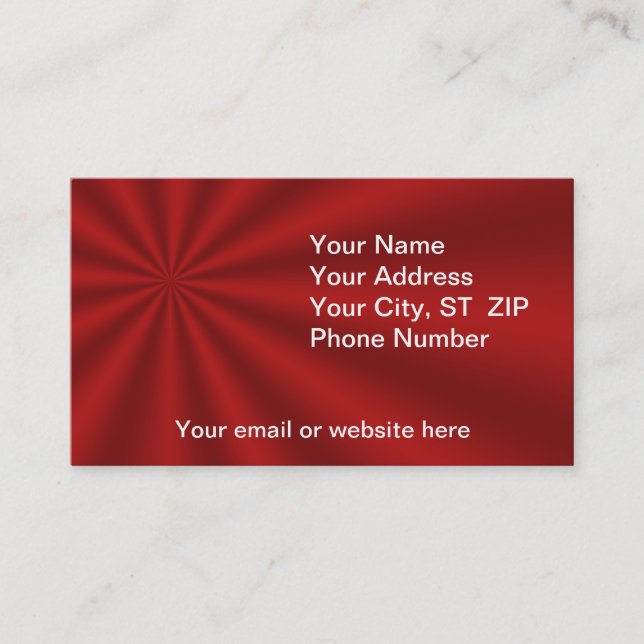 Colourful Red Starburst Business Cards (Front)