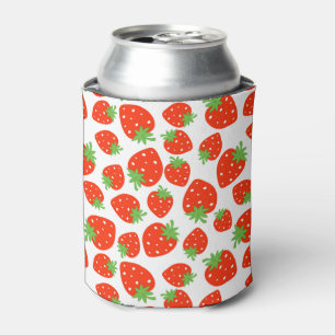 Colourful red strawberry pattern can cooler