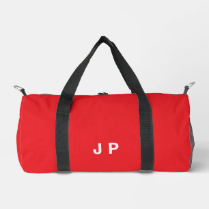 Colourful Red with White Monogram Duffle Bag