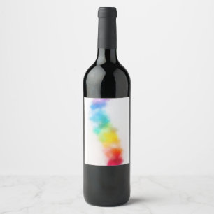 Colourful Red Yellow Orange Blue Green Abstract Wine Label