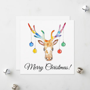 Colourful Reindeer Holiday Card