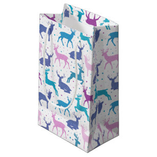 Colourful Reindeer Pattern Small Gift Bag