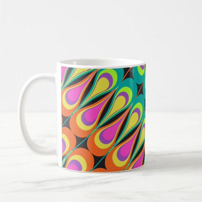 Colourful repeating diagonal pattern.abstract, art coffee mug (Left)