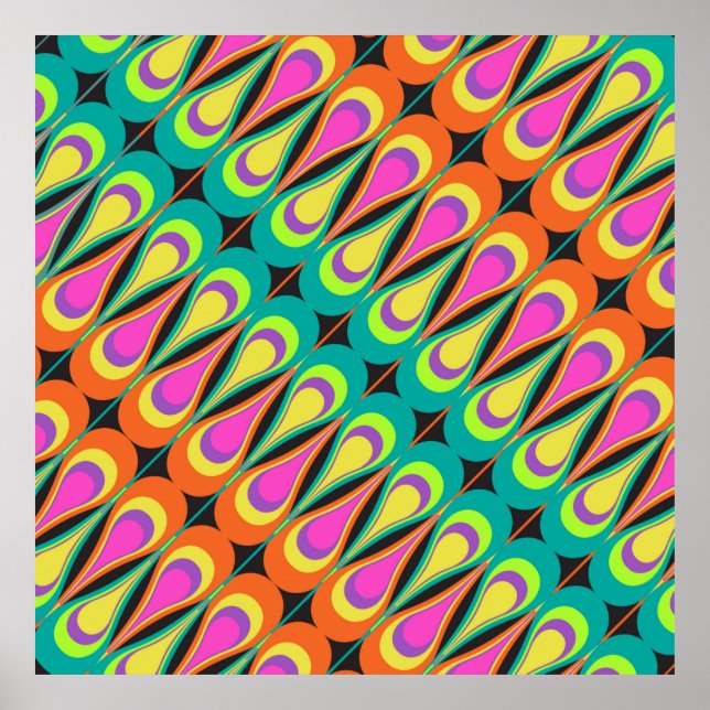 Colourful repeating diagonal pattern.abstract, art poster (Front)