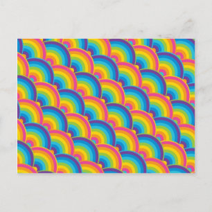 Colourful Repeating Rainbow Pattern Gifts Postcard