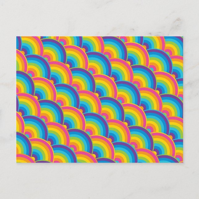 Colourful Repeating Rainbow Pattern Gifts Postcard (Front)
