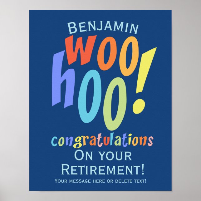 Colourful Retirement Congratulations Poster (Front)
