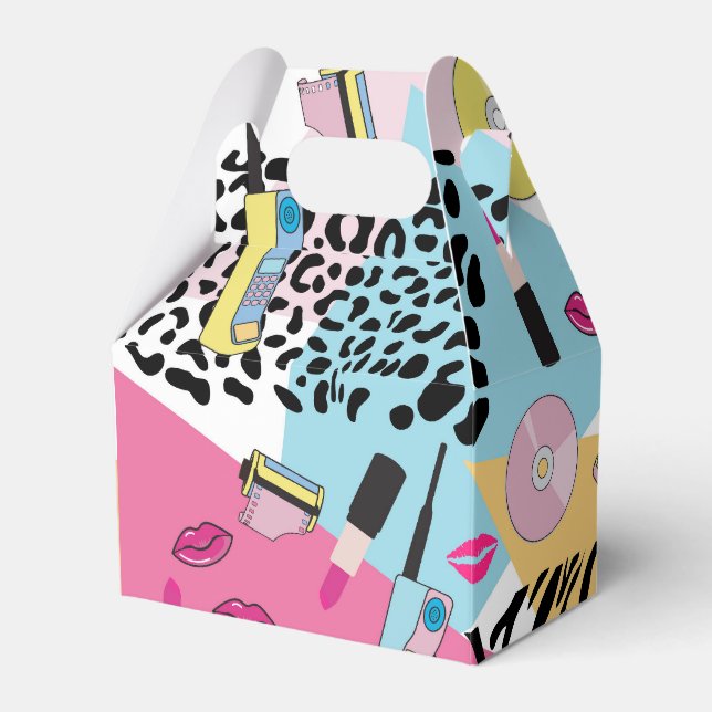Colourful Retro 1990's Nineties Pattern Favour Box (Front Side)