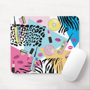 Colourful Retro 1990's Nineties Pattern Mouse Pad