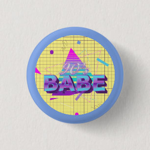 Colourful Retro 90’s Babe 3 Cm Round Badge