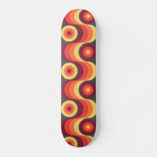 Colourful Retro Abstract Art - Skateboard