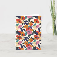 Colourful Retro Abstract Floral Patterned