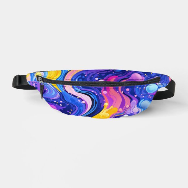Colourful Retro Abstract Pattern Bum Bags (Front)