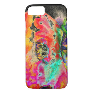 Colourful retro Abstract Poppy watercolor  Case-Mate iPhone Case