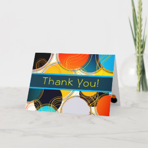 Colourful Retro Abstract Thank You Personalise Car Card