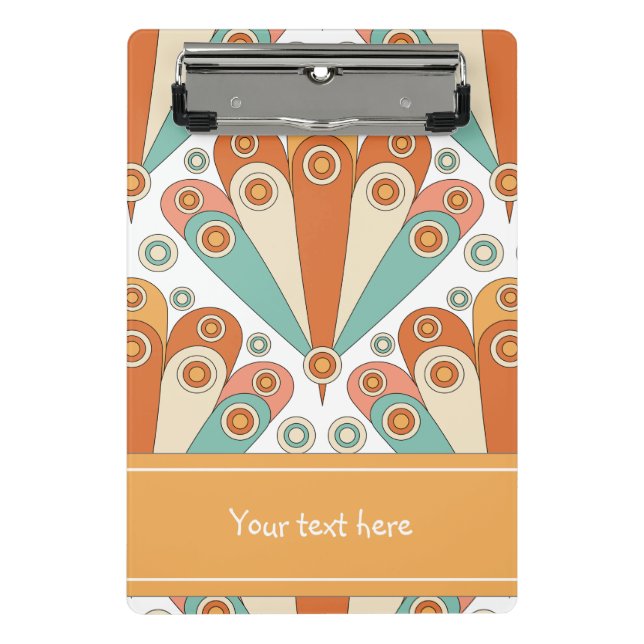 Colourful retro abstract vintage design mini clipboard (Front)