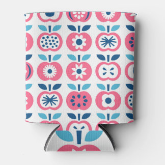 Colourful Retro Apple Seamless Pattern Can Cooler