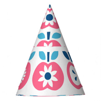 Colourful Retro Apple Seamless Pattern Party Hat