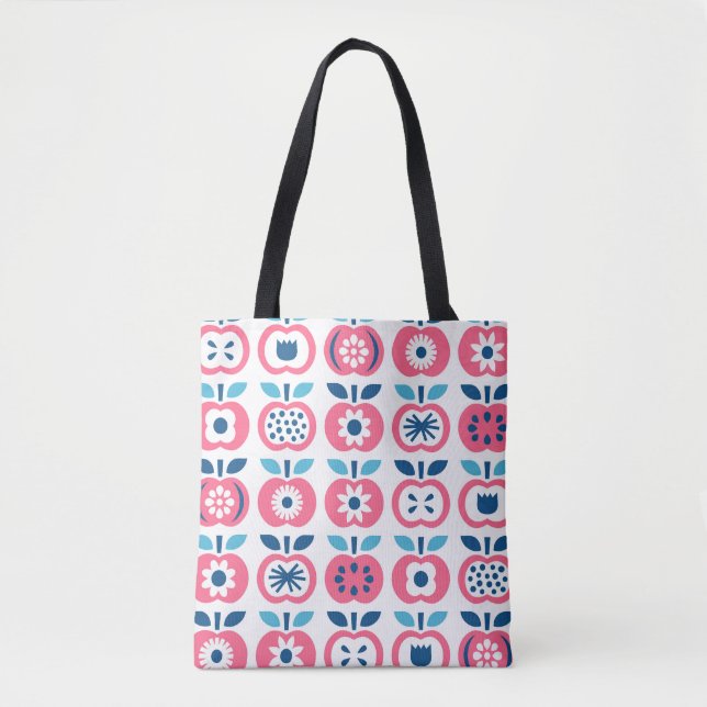 Colourful Retro Apple Seamless Pattern Tote Bag (Front)