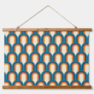 Colourful Retro Arch Rainbow Pattern  Hanging Tapestry