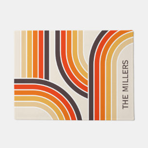 Colourful retro arches and lines doormat