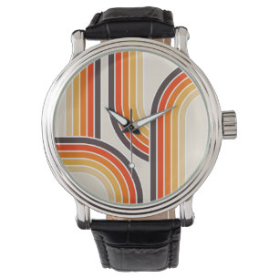 Colourful retro arches and lines watch