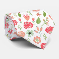 Colourful Retro Assorted Flowers Pattern