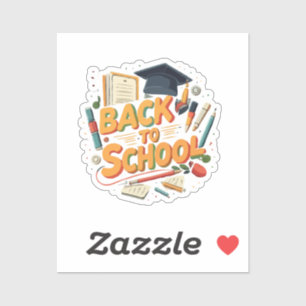 Colourful Retro "Back to School" Cartoon Illustrat