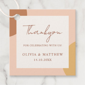 Colourful Retro Bohemian Arches Thank You Wedding Favour Tags