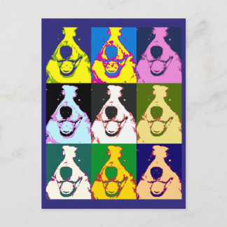 Colourful Retro Border Collie Pop Art Postcard