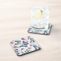 Colourful retro butterflies pattern
