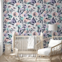 Colourful retro butterflies pattern.