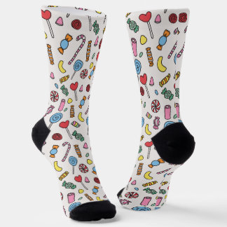 Colourful Retro Cartoon Candy Pattern Socks