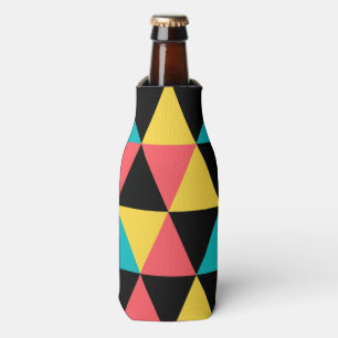 Colourful, retro cheerful geometric graphic patter bottle cooler