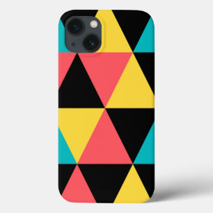 Colourful, retro cheerful geometric graphic patter iPhone 13 case